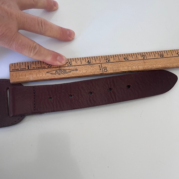 Sandwich Wide Leather Belt Brown Waist Belt European Made Adjustable M L - Picture 7 of 11
